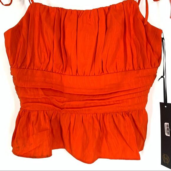 House of Harlow 1960 X Revolve Smocked Orange Cropped Tank Size XXS - Picture 3 of 6